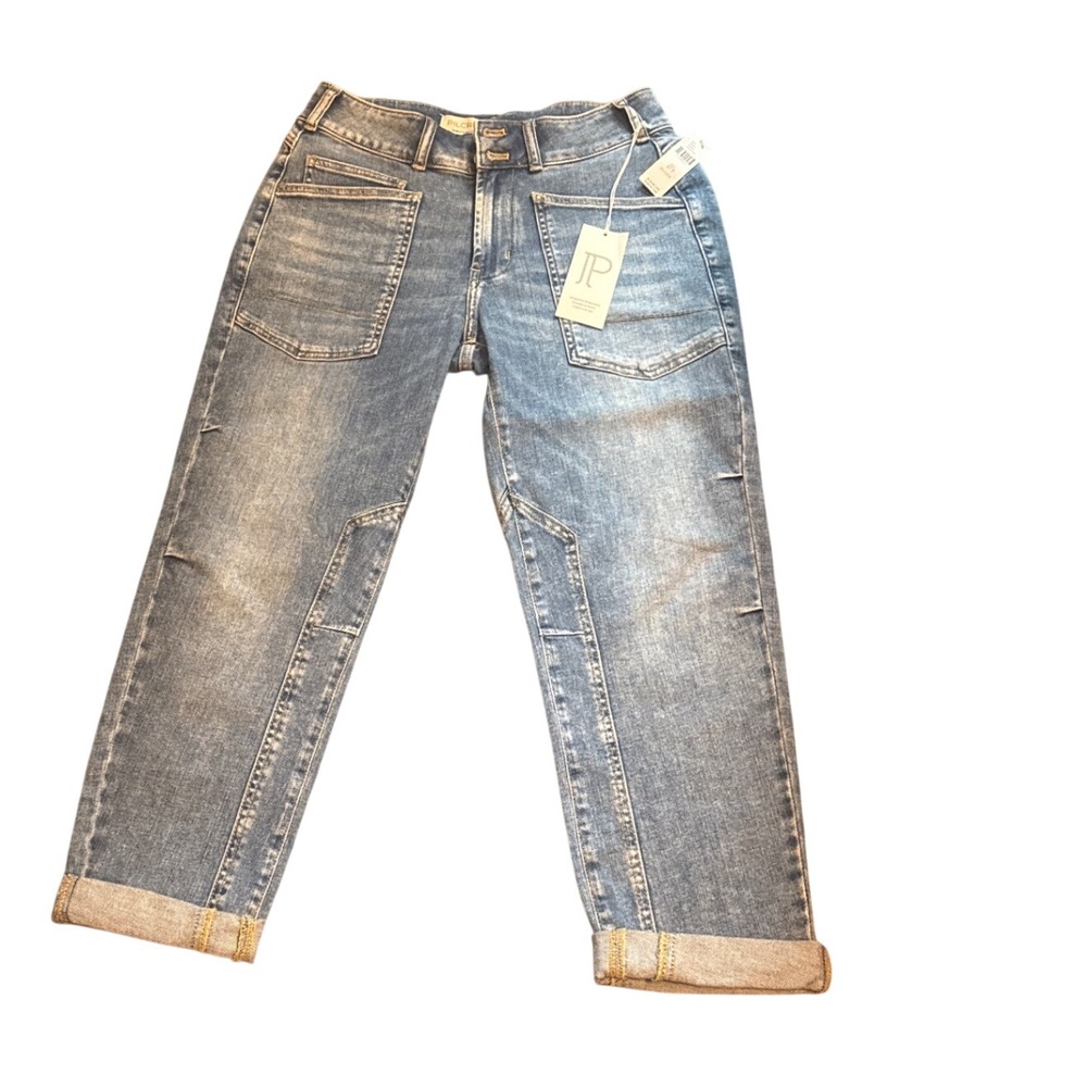 Pilcro The Wanderer Mid-Rise Tapered Relaxed Patch Pocket Jeans 27P Blue Denim